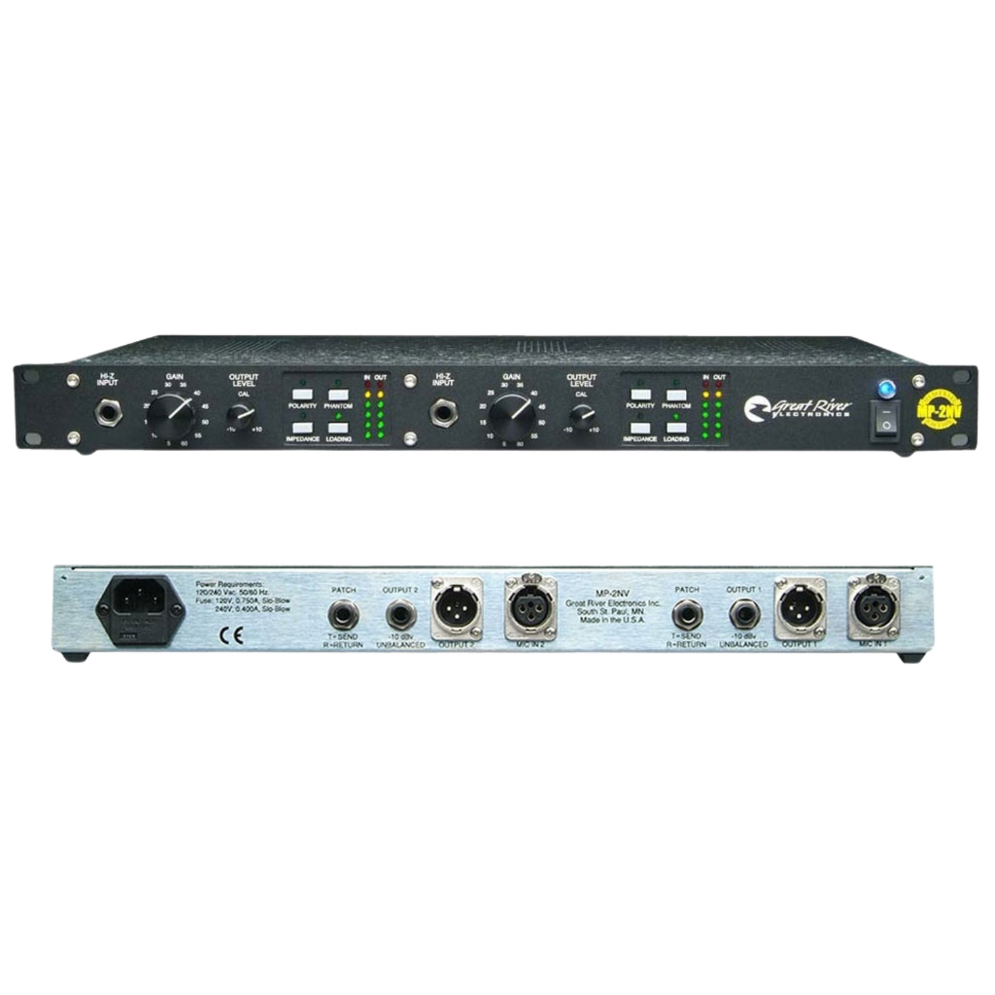 Great River MP-2NV 2-channel Mic/Instrument Preamp