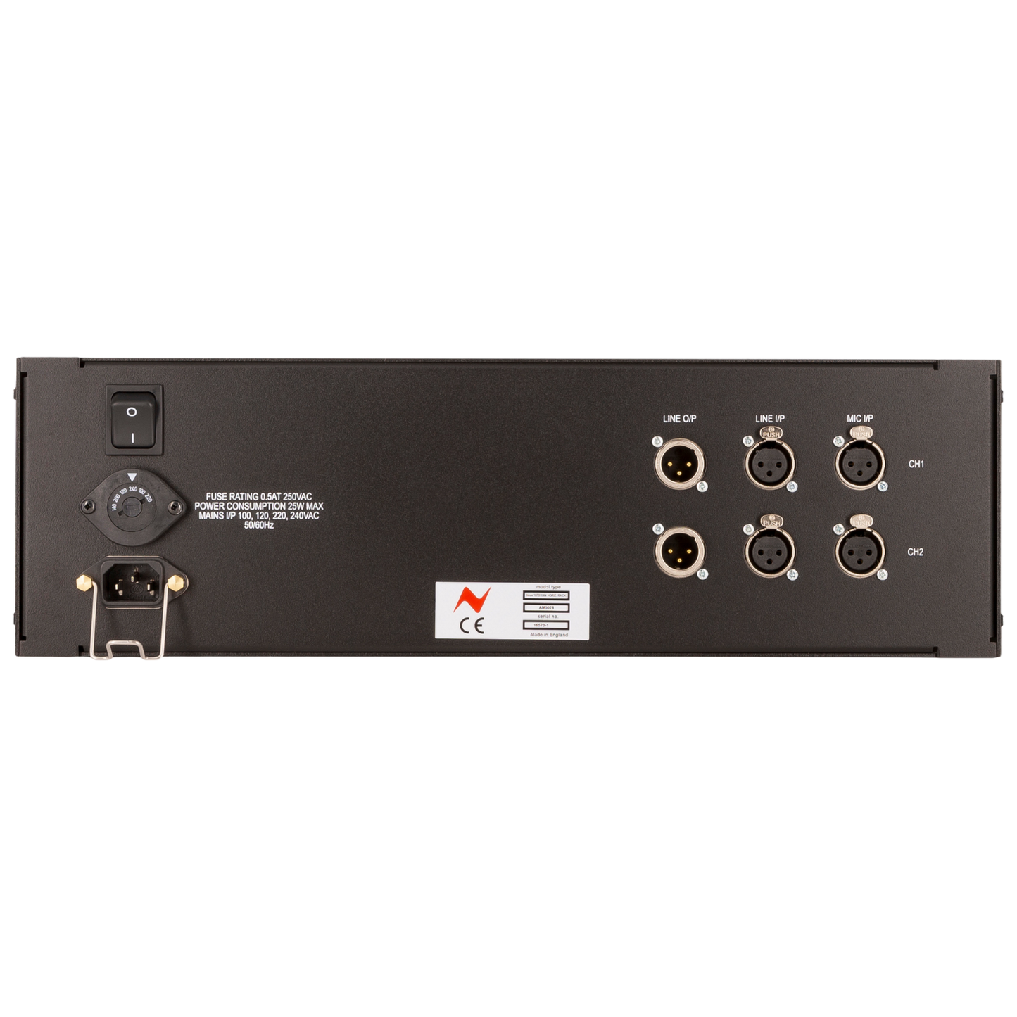 AMS Neve 1073/1084 3U Rack with PSU (Empty) houses up to 2 x 1073/1084/2264A modules horizontally