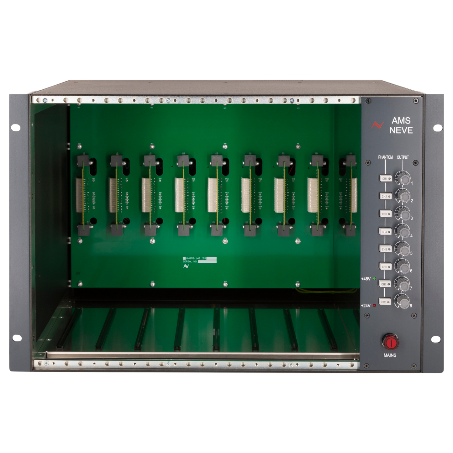 AMS Neve 1081 7U Rack with PSU (empty) houses 8 x 1081 modules vertically