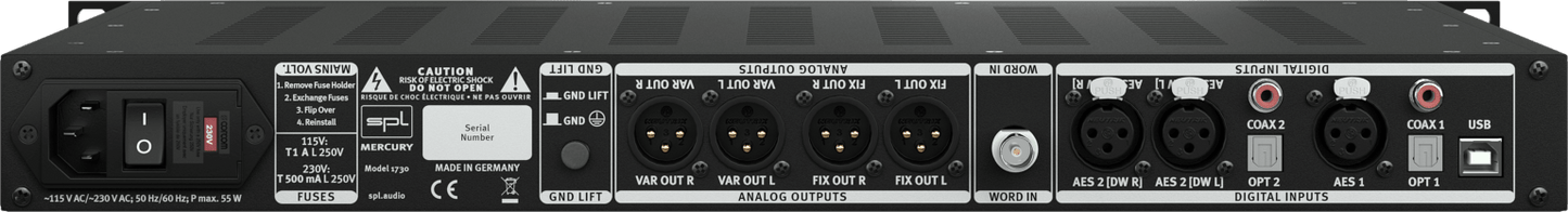 SPL Mercury Mastering D-A Converter with Monitor Control