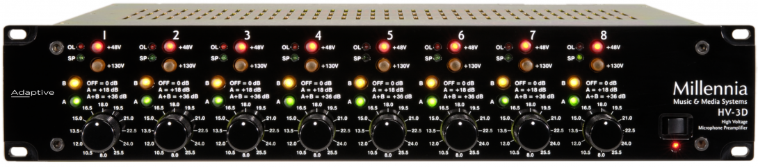 HV-3D-8 Eight Channel Microphone Preamplifier